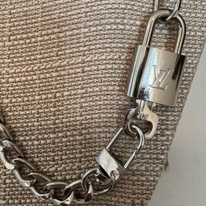 $700 Louis Vuitton Silver Padlock Lock and Key